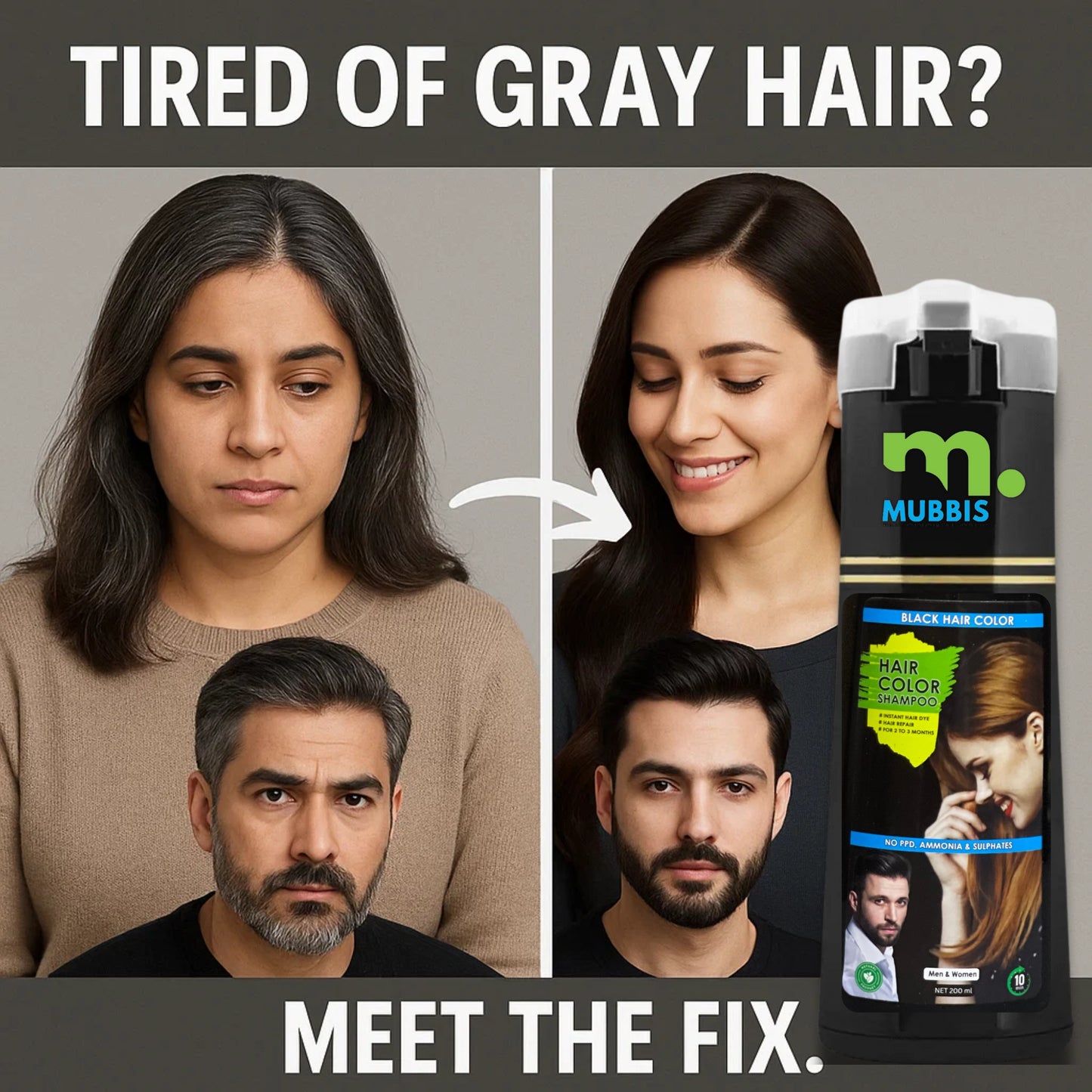 𝗣𝗿𝗲𝗺𝗶𝘂𝗺 𝗚𝗿𝗮𝗱𝗲 6-in-1 Hair Color Shampoo ✅